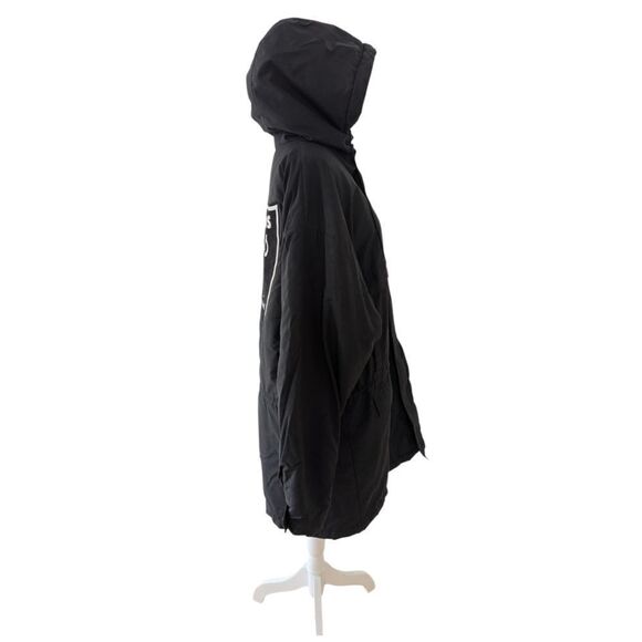 Vintage Oakland Raiders x Locker Line Big Logo Black Hooded Parka Jacket Size L - Picture 3 of 10